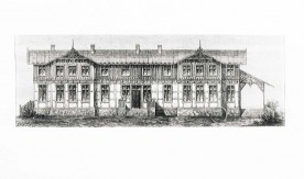 Dworzec Kolei Żelaznej w Ciechocinku, 1867. .Reprodukcja ryciny z "Tygodnika...